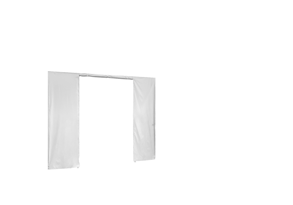 Hintere Seitenwand mit Tür für Stormtent 2x2 m Weiß in 320g/m²
