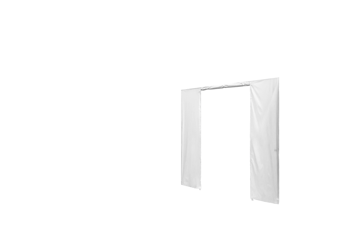 Rechte Seitenwand mit Tür für Stormtent 2x2 m Weiß in 320g/m²