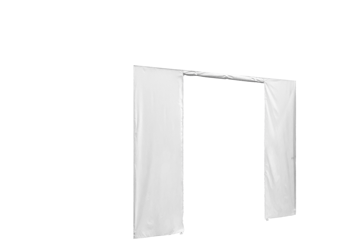 Vordere Seitenwand mit Tür für Stormtent 2x2 m Weiß in 320g/m²