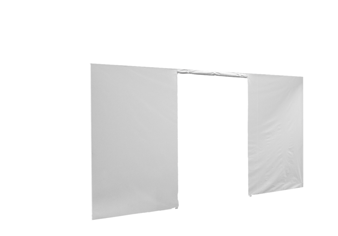 Vordere Seitenwand mit Tür für Stormtent 2x3 m Weiß in 320g/m²