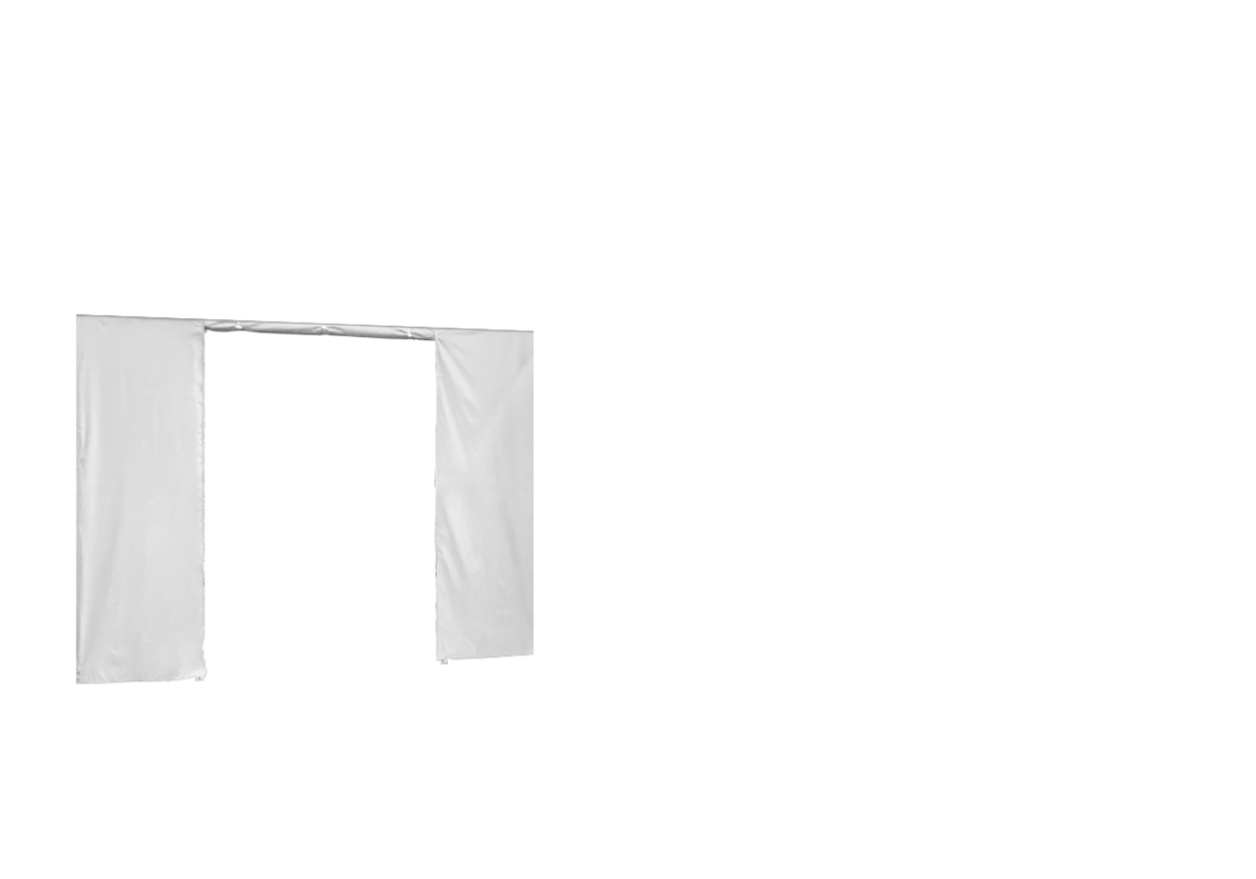 Hintere Seitenwand mit Tür für Stormtent 3x6 m Weiß in 320g/m²