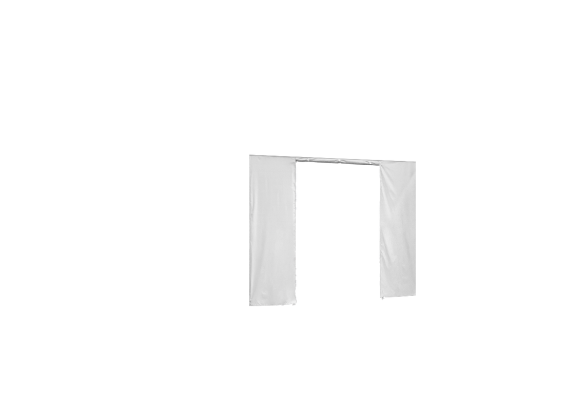 Zweite hintere Seitenwand mit Tür für Stormtent 3x6 m Weiß in 320g/m²