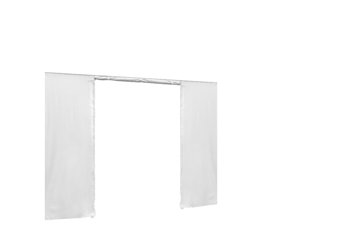 Vordere Seitenwand mit Tür für Stormtent 3x6 m Weiß in 320g/m²