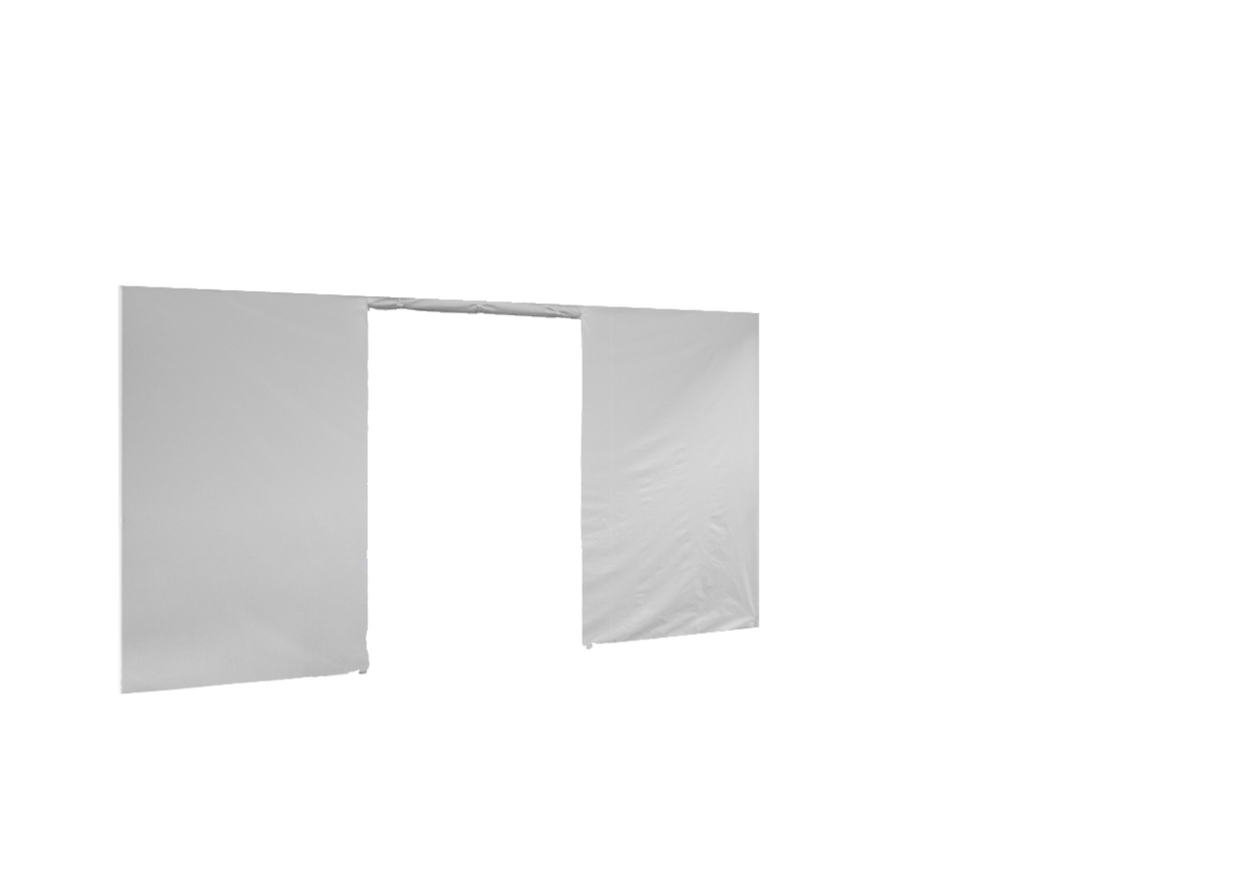 Hintere Seitenwand mit Tür für Stormtent 3x4,5 m Weiß in 320g/m²