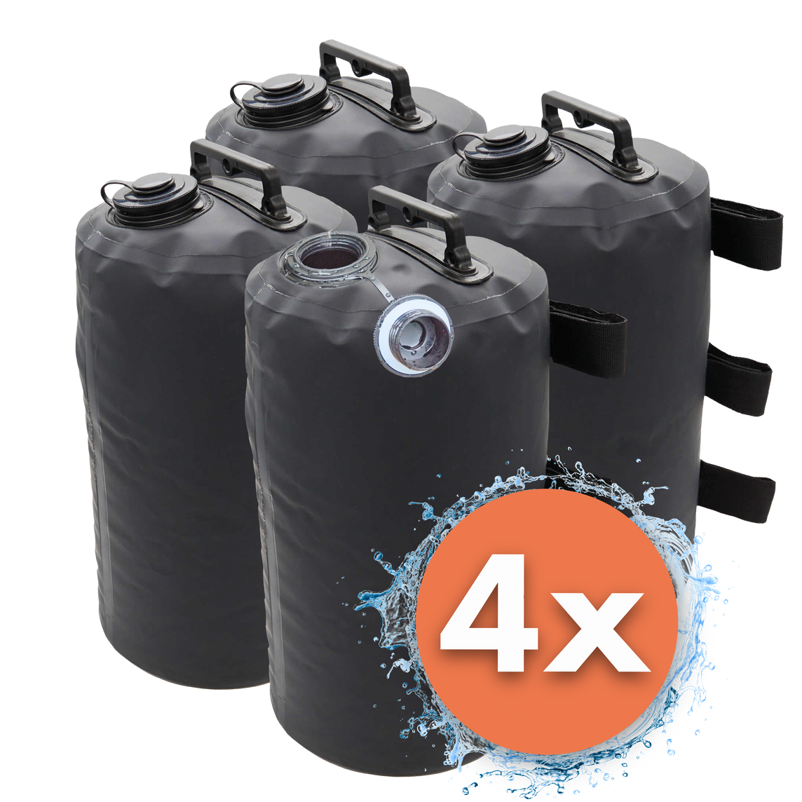 Vier Wassergewichte in Schwarz – 10 Liter / 4 Stk. – 1