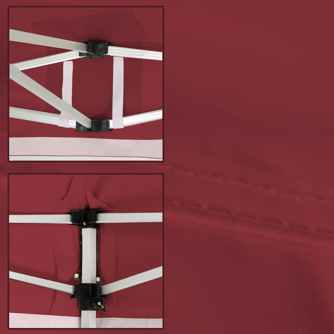 Faltpavillon 3x4,5 m - STORM Faltzelt – 45 mm Sechskant-Aluminium STORM45 Serie / 320g/m² Oxford-Polyester / Burgund