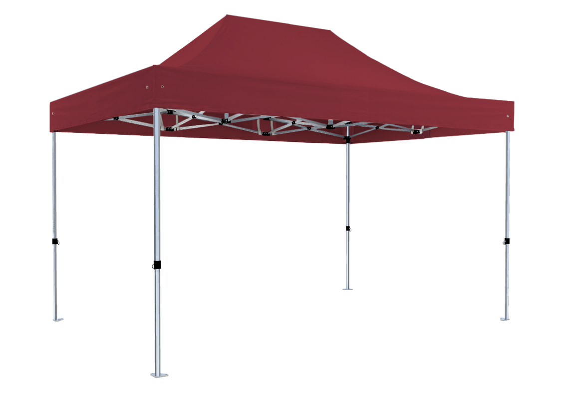 Faltpavillon 3x4,5 m - STORM Faltzelt – 45 mm Sechskant-Aluminium STORM45 Serie / 320g/m² Oxford-Polyester / Burgund – 1
